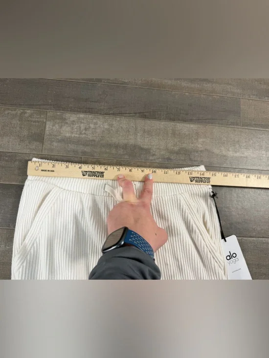 NEW Alo Yoga Cream Ribbed Joggers - Picture 5 of 11